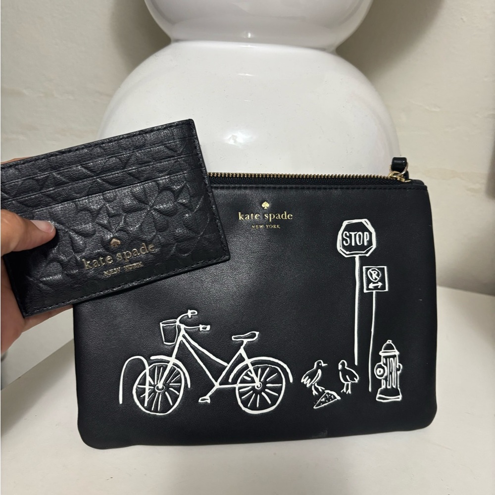 Kate Spade Women's Black Leather Glitzy Ritzy Small Willa Wristlet